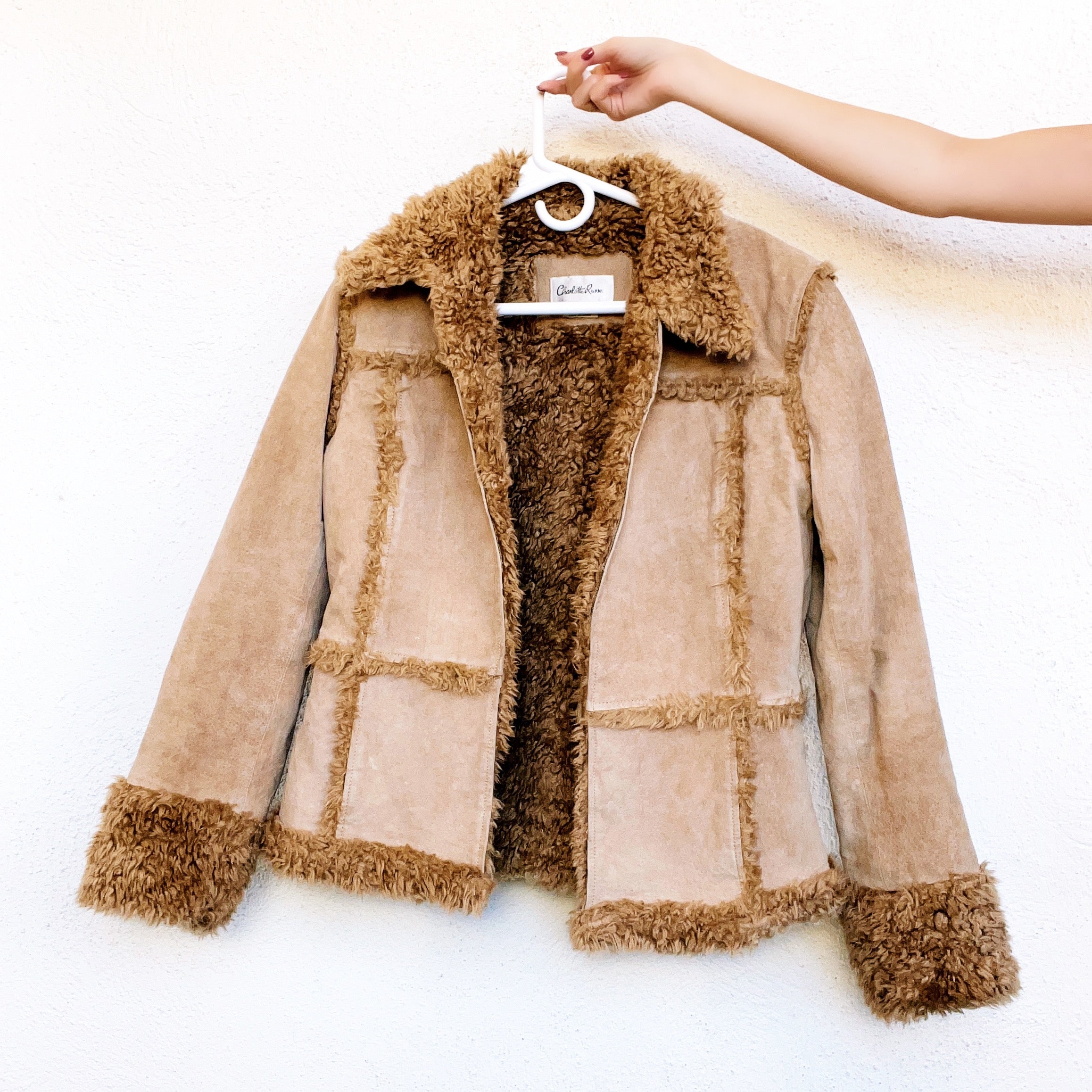 Tan Furry Suede Coat