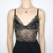 Y2K DKNY Lace Lingerie Mini Dress (S)