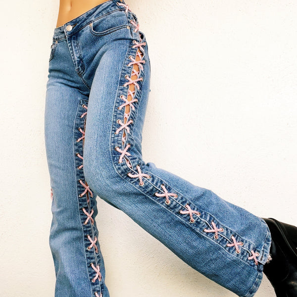 Early 2000s Lace Up Jeans – Holy Thrift