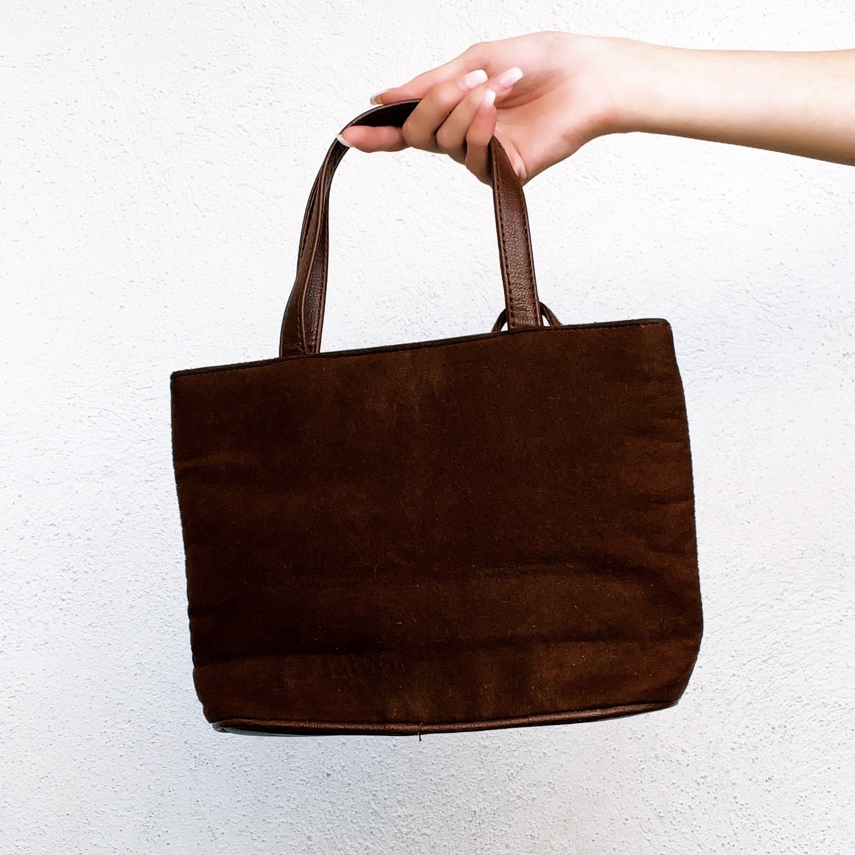 Brown Faux Suede Purse