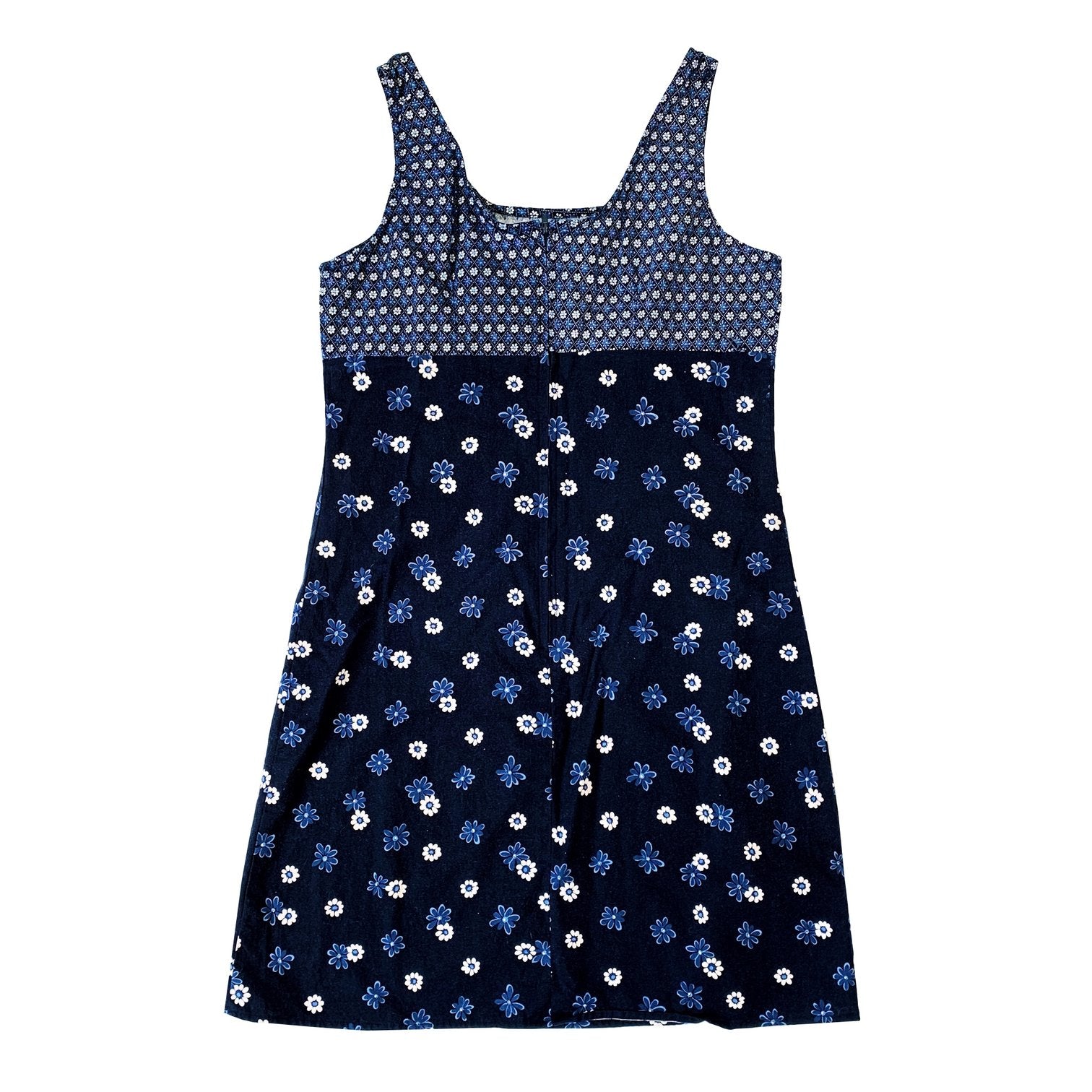 90s Navy Blue Floral Mini Dress
