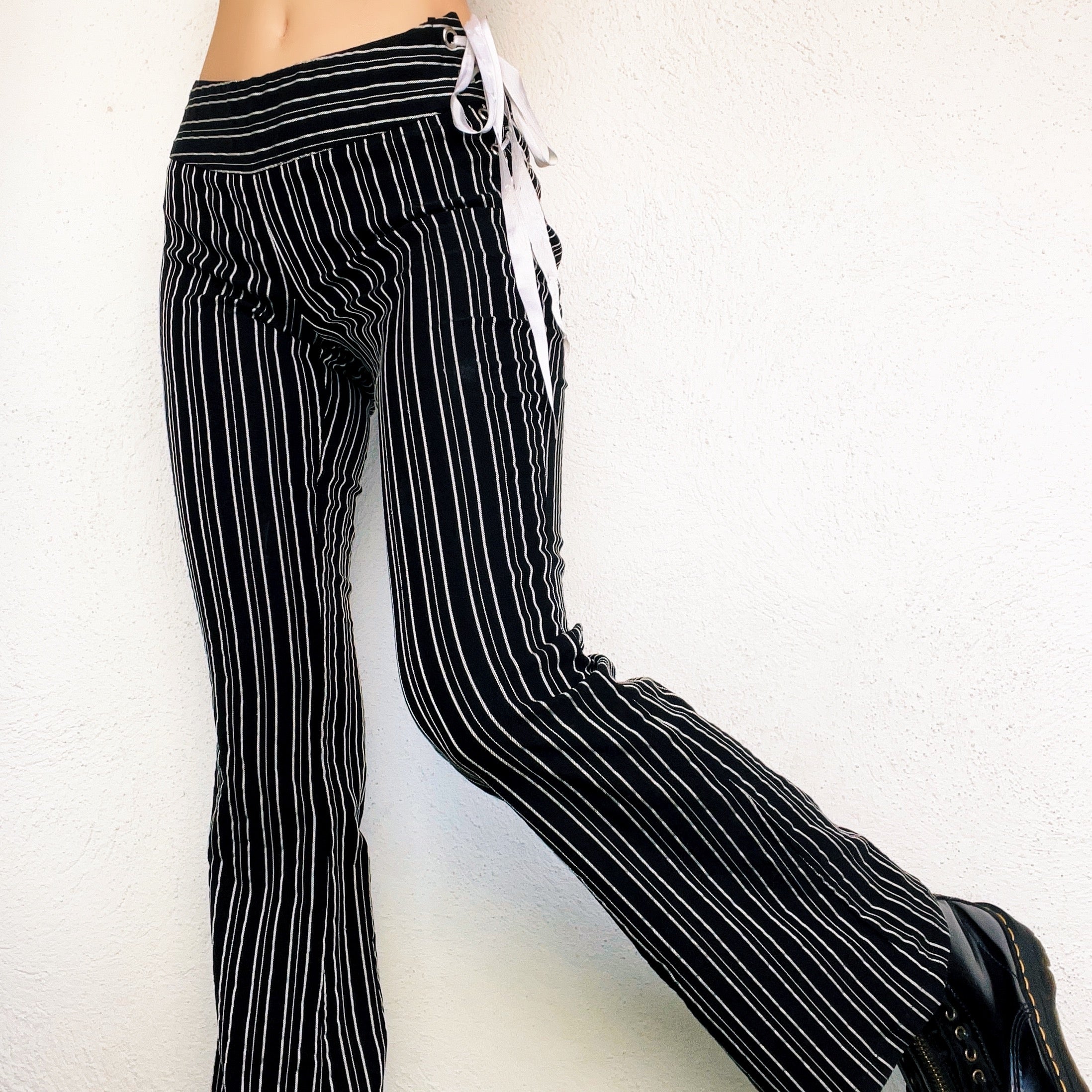 90s Striped Lace Up Pants