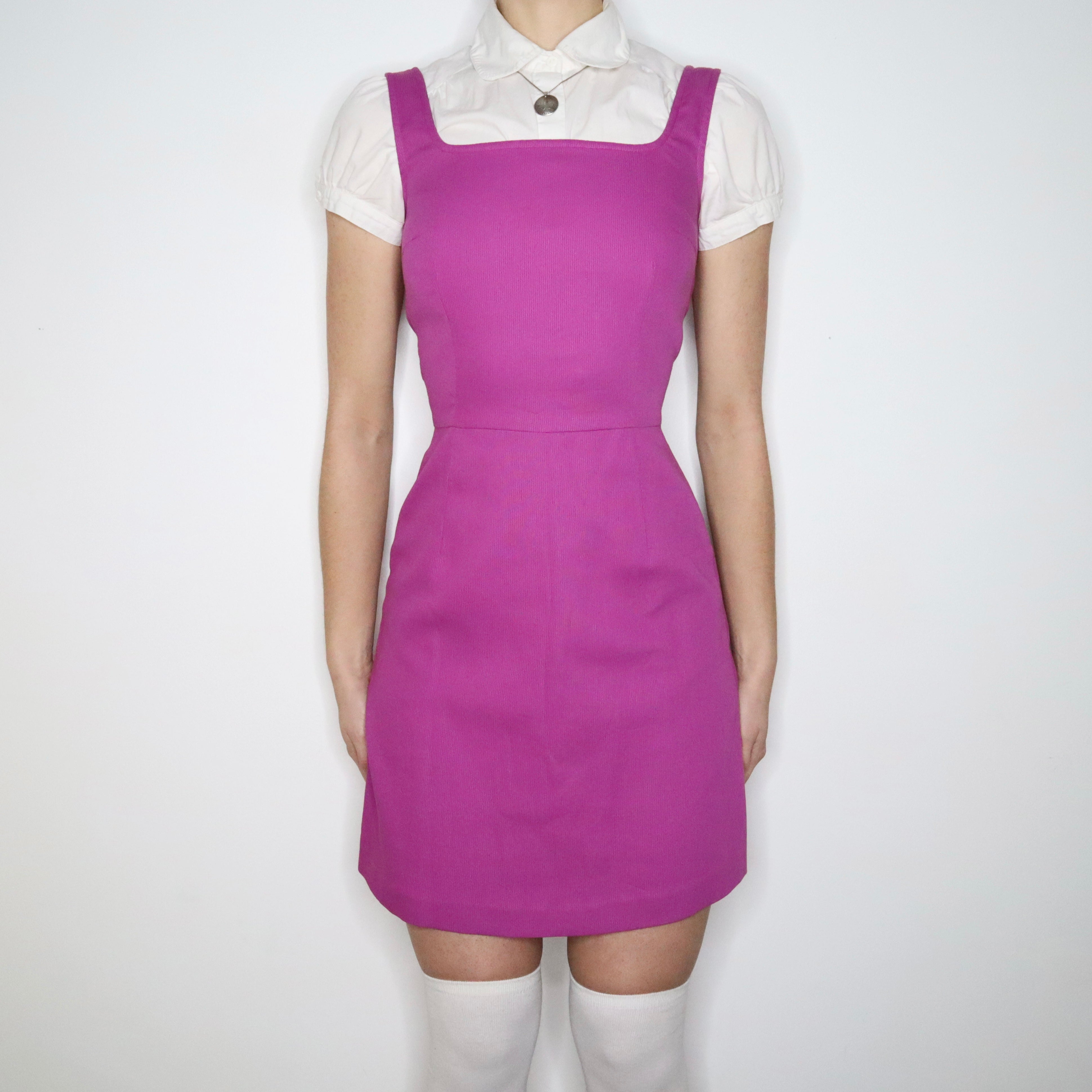 90s MISSONI Pink/Purple Square Neckline Dress (S/M)