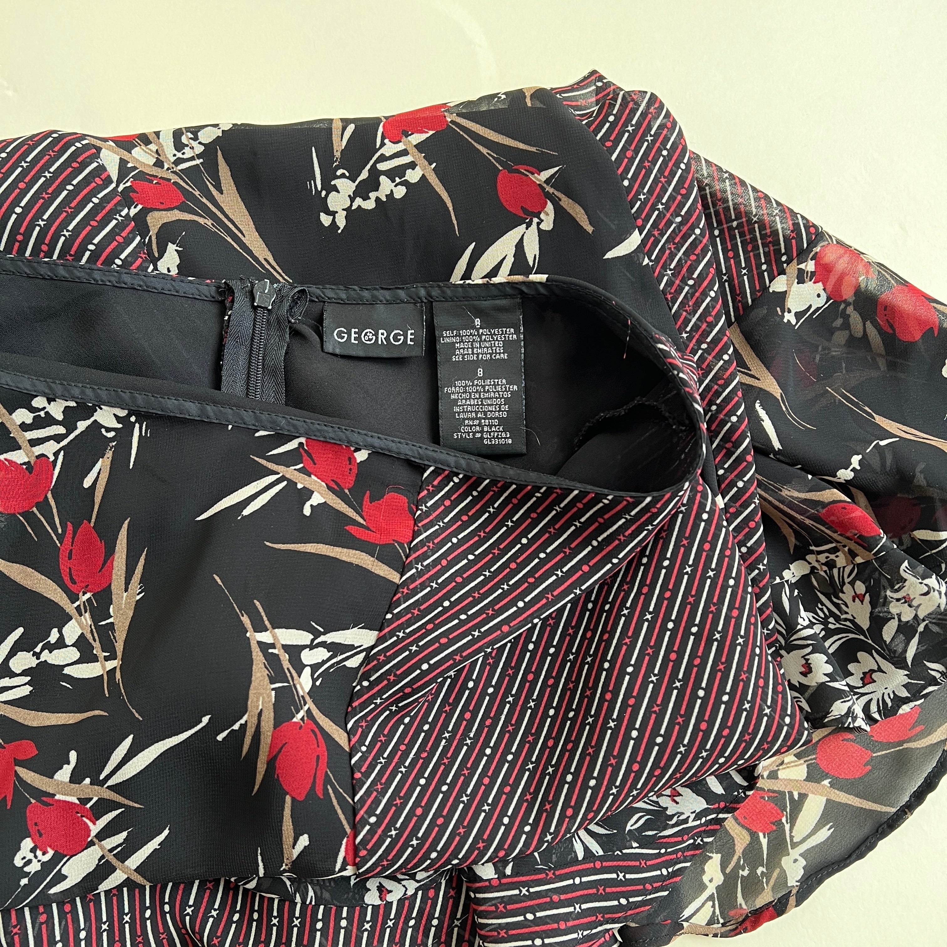 Vintage 90s floral patchwork midi skirt -M/L