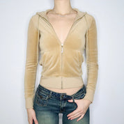 JUICY COUTURE Tan Velour Hoodie (S)