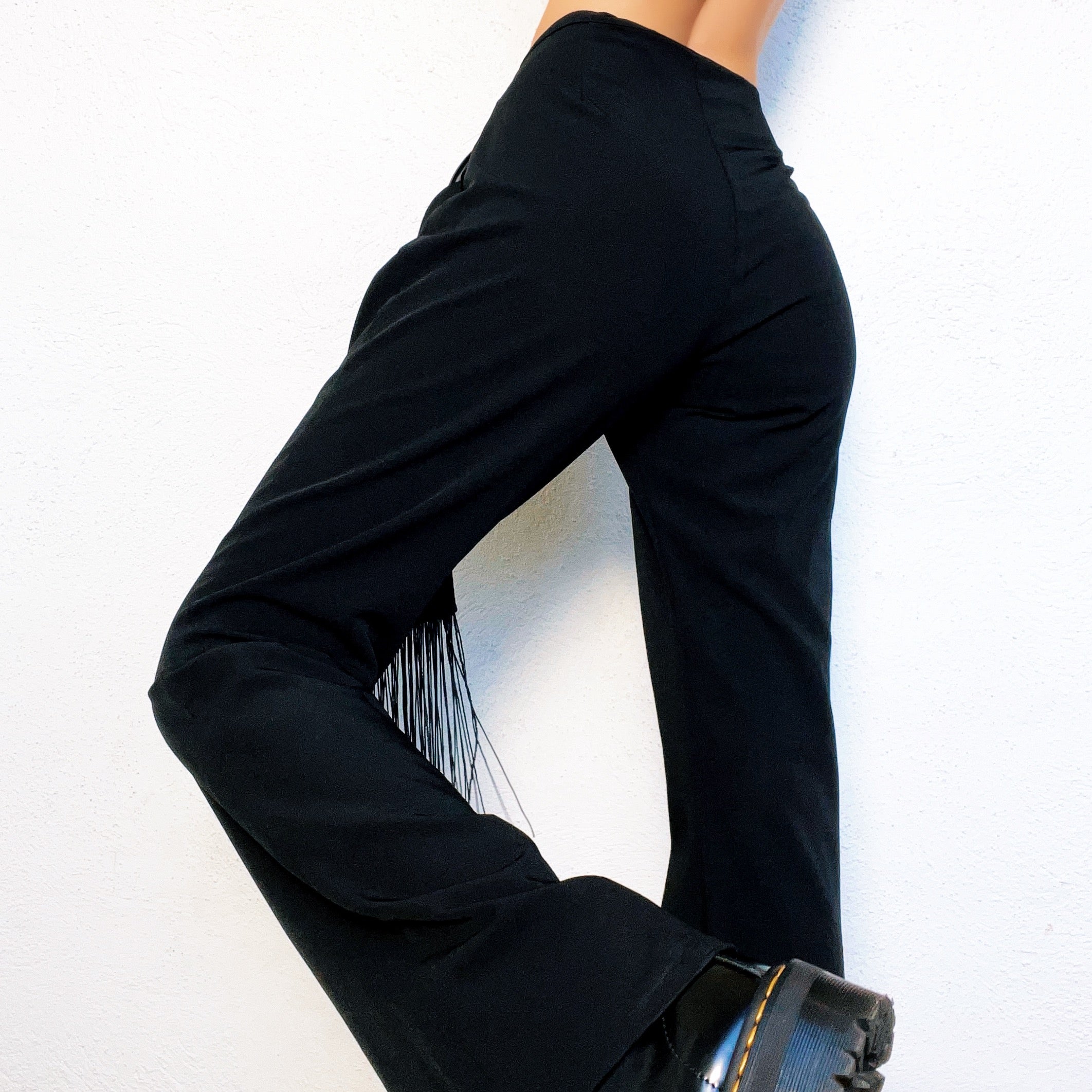 Groovy Black Fringe Pants