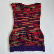Dark rainbow hand knit tube dress - L/XL