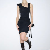 90s PATRIZIA PEPE Sexy Black Dress (XS/S)