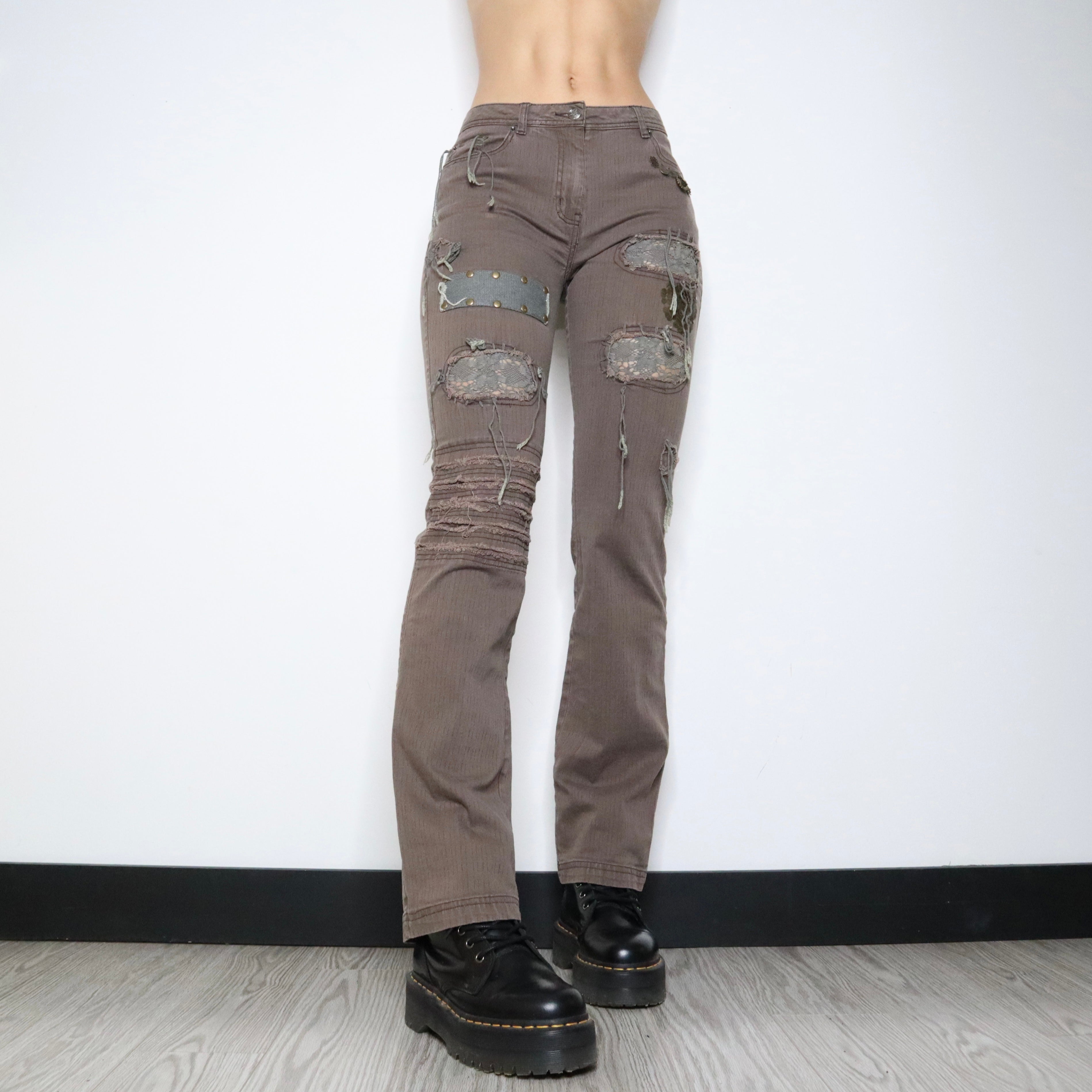 Brown Boho Patch Pants (S-M)