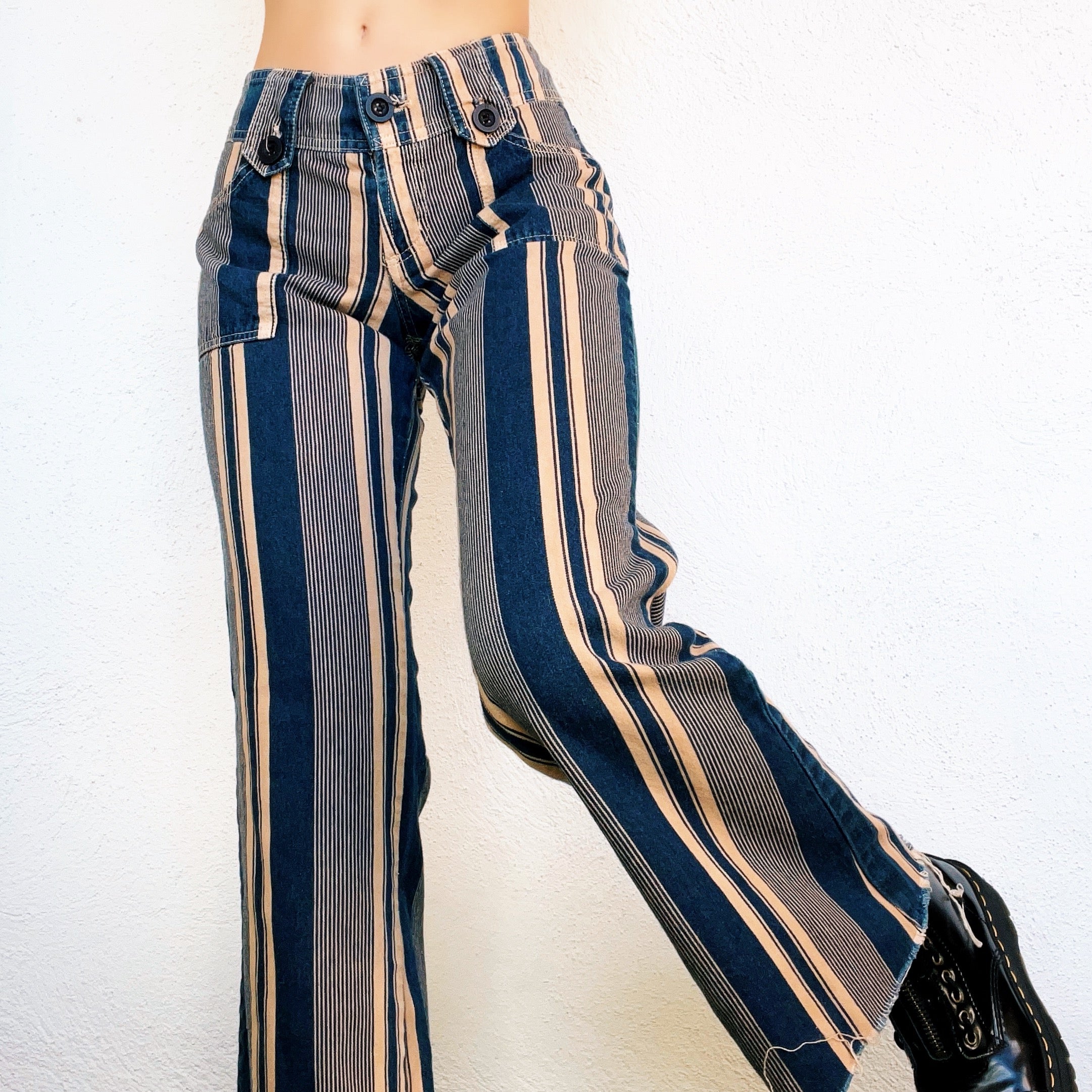 90s Striped Flare Jeans
