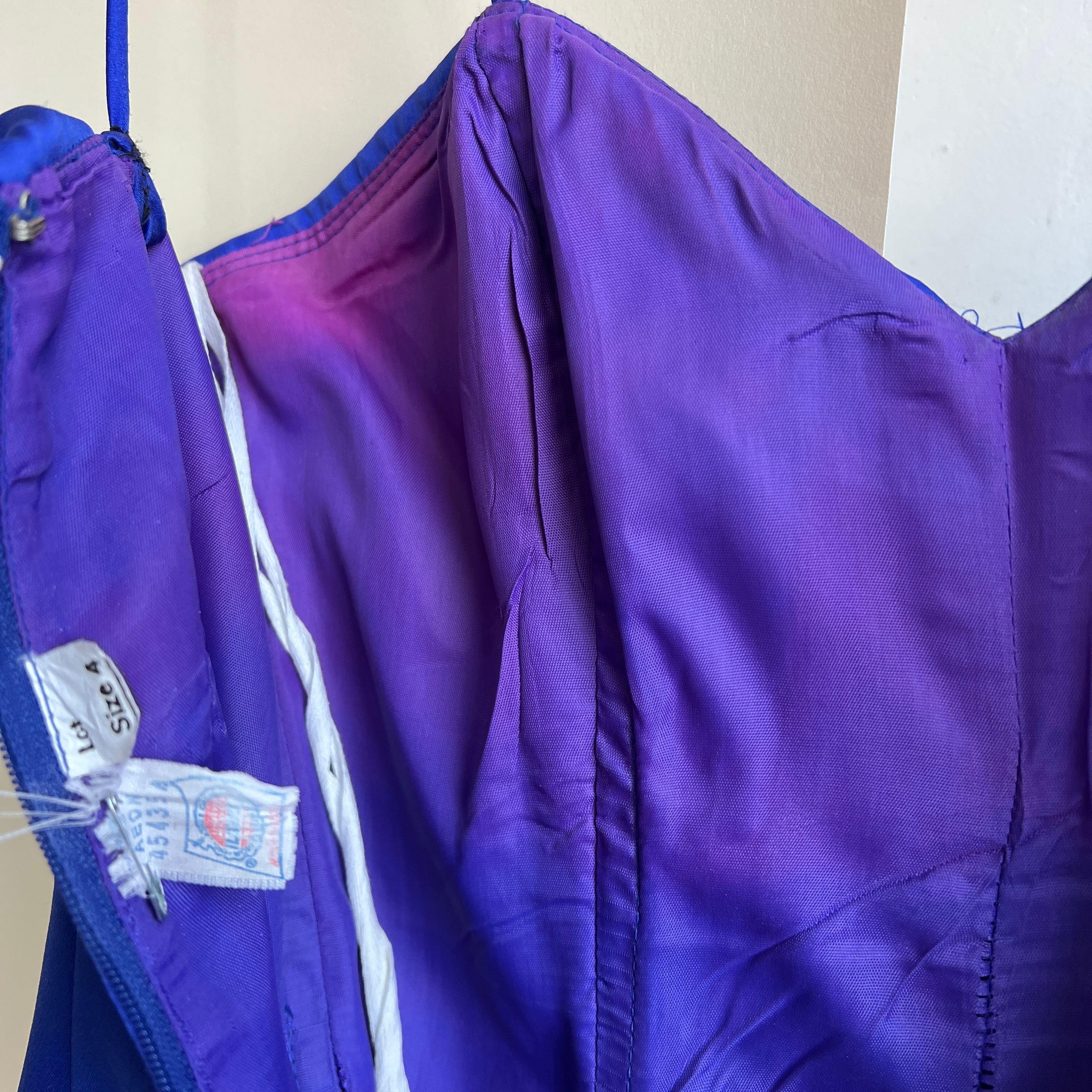80s royal blue princess gown (S)
