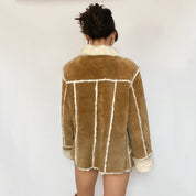 xoxo leather and faux fur jacket - large