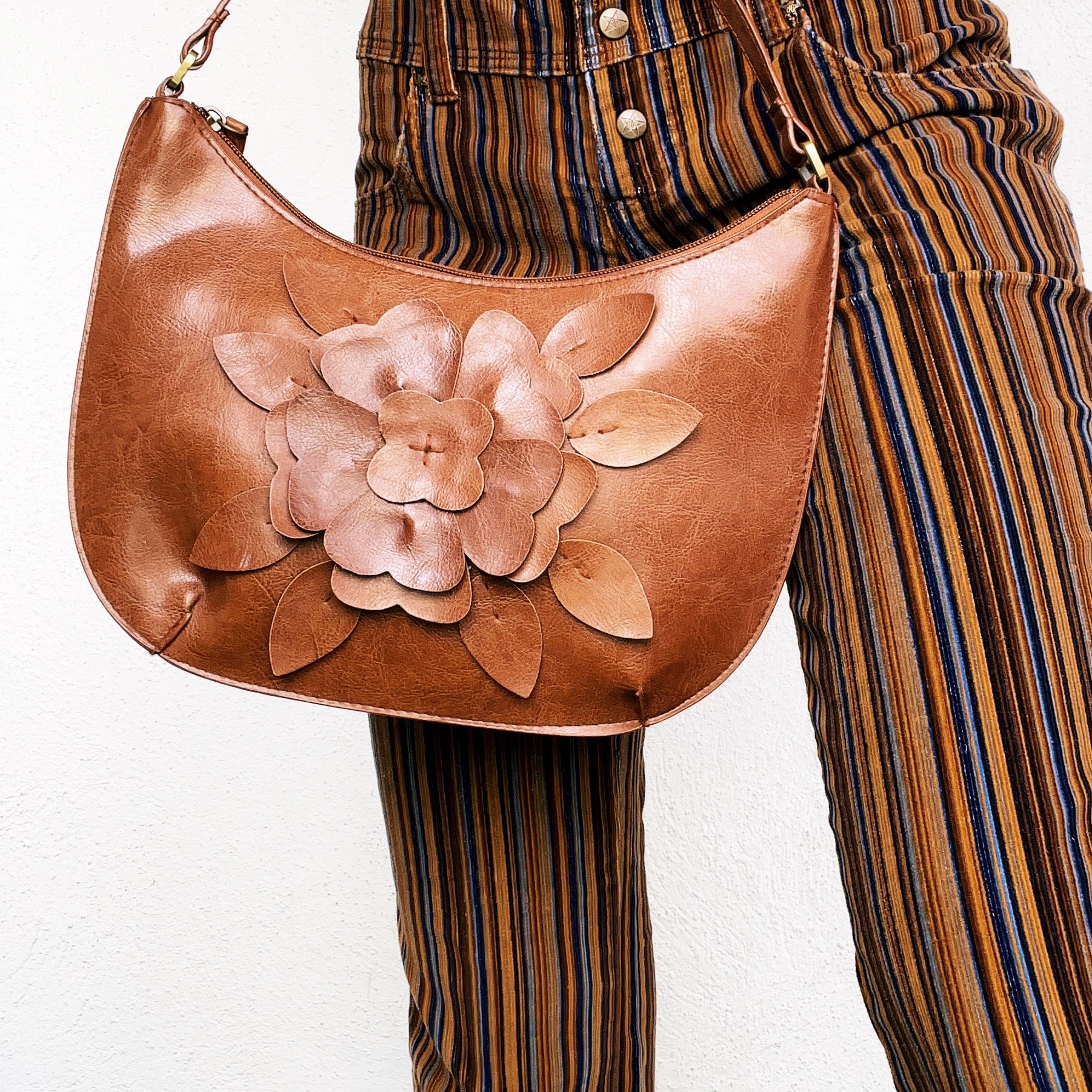 Faux Leather Flower Purse