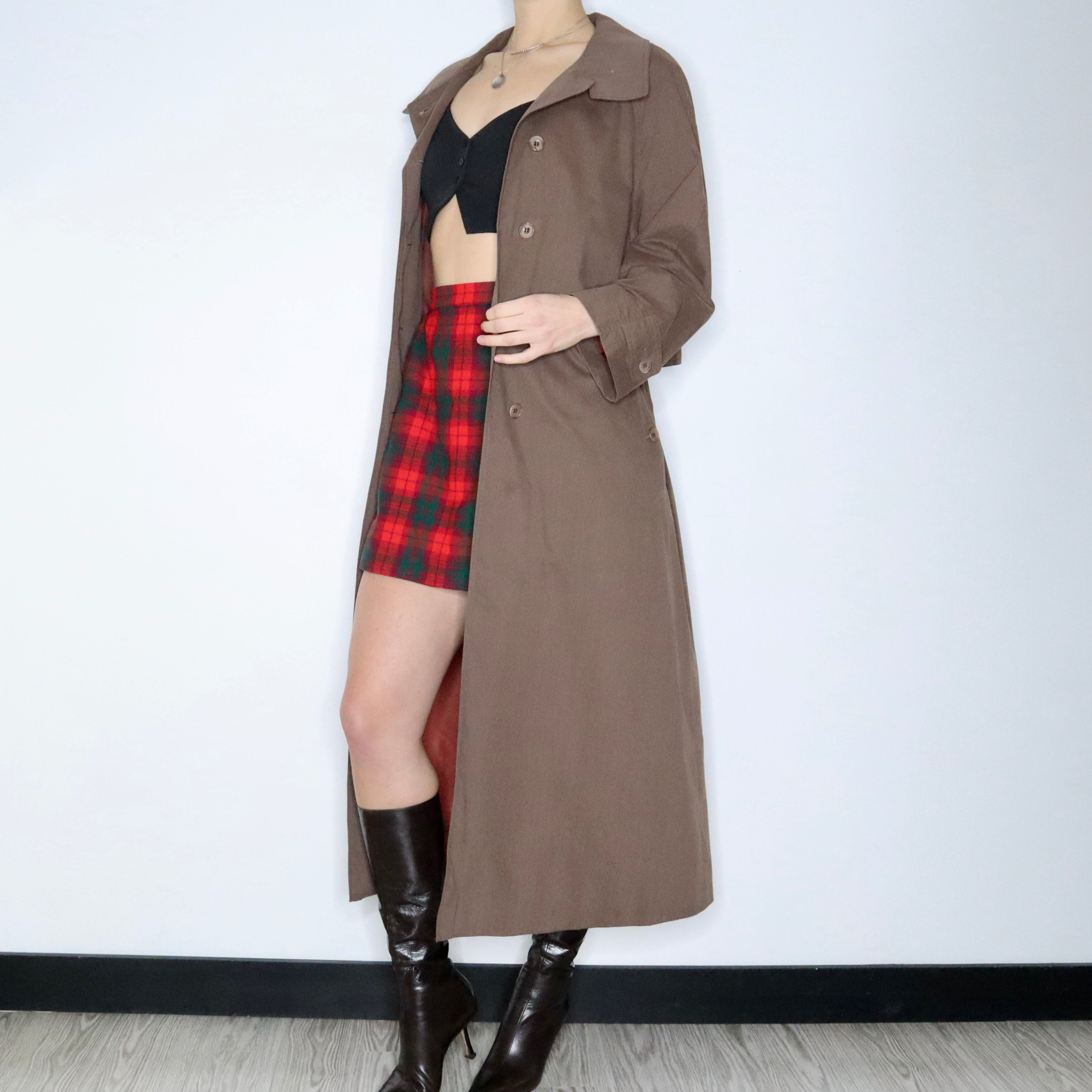 90s AQUASCUTUM Brown Trench Coat (L)