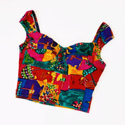Funky Vintage Beaded Crop Top