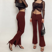 y2k split hem pants - extra small