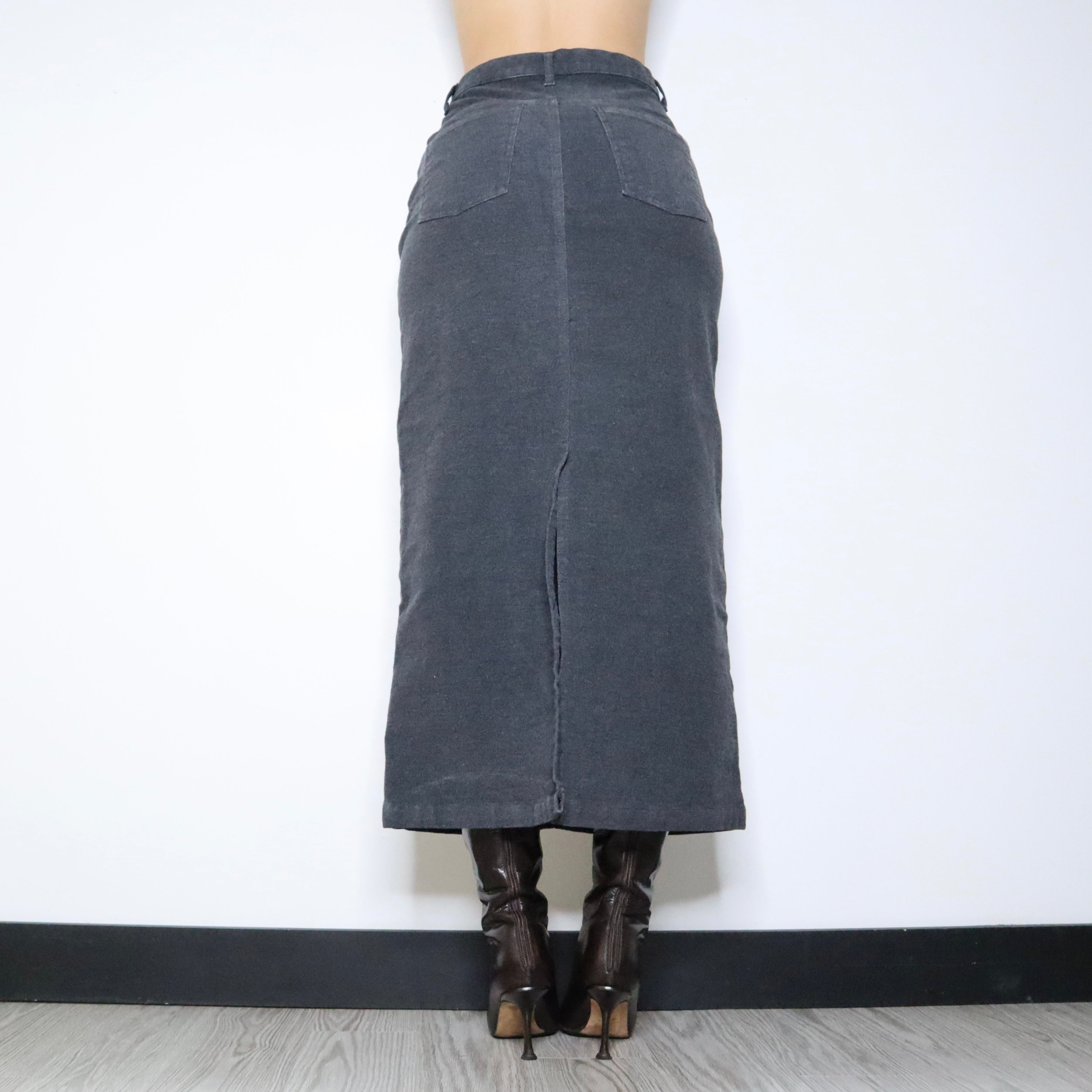 90s Gray Maxi Skirt (S/M)