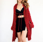Brick Red Knit Duster