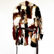 Vintage Patchwork Rabbit Fur Coat