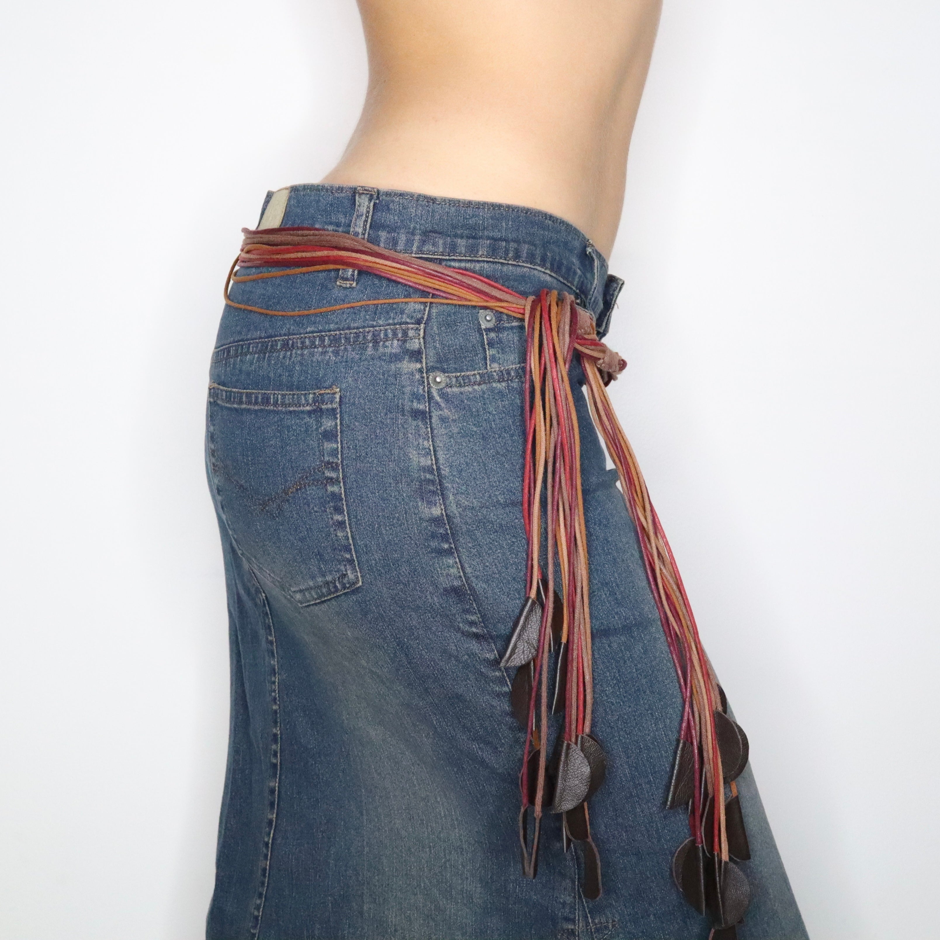 Y2K Boho Fringe Tie Belt