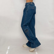linen denim cargos - size 6
