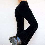 Early 2000s Black Corduroy Flare Pants