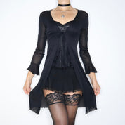 Whimsigoth Black Mesh Duster (Small)