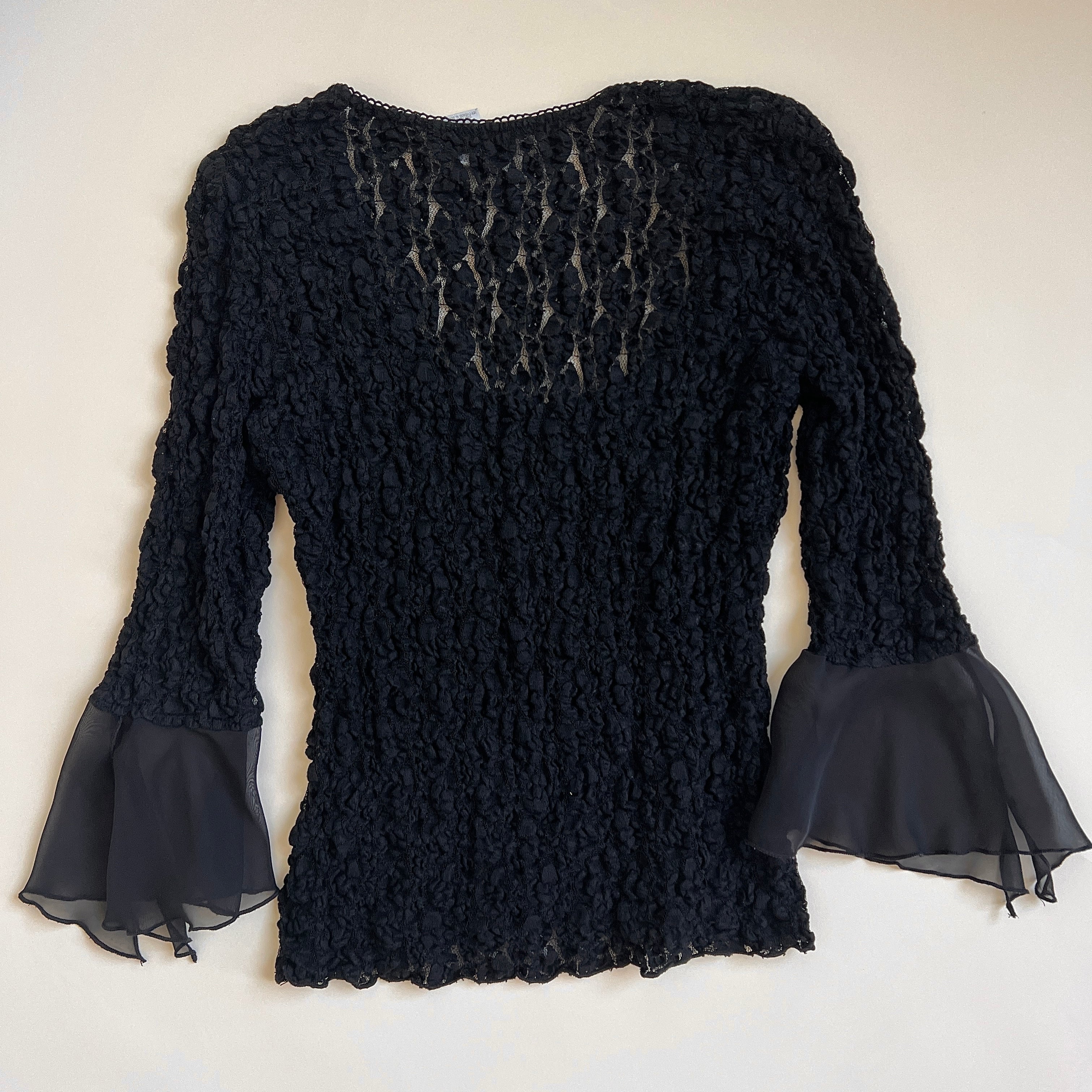 Vintage 90s crinkly lace top - M/L