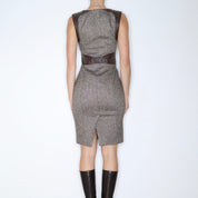 Y2K BEBE Brown Tweed Corset Dress (S)