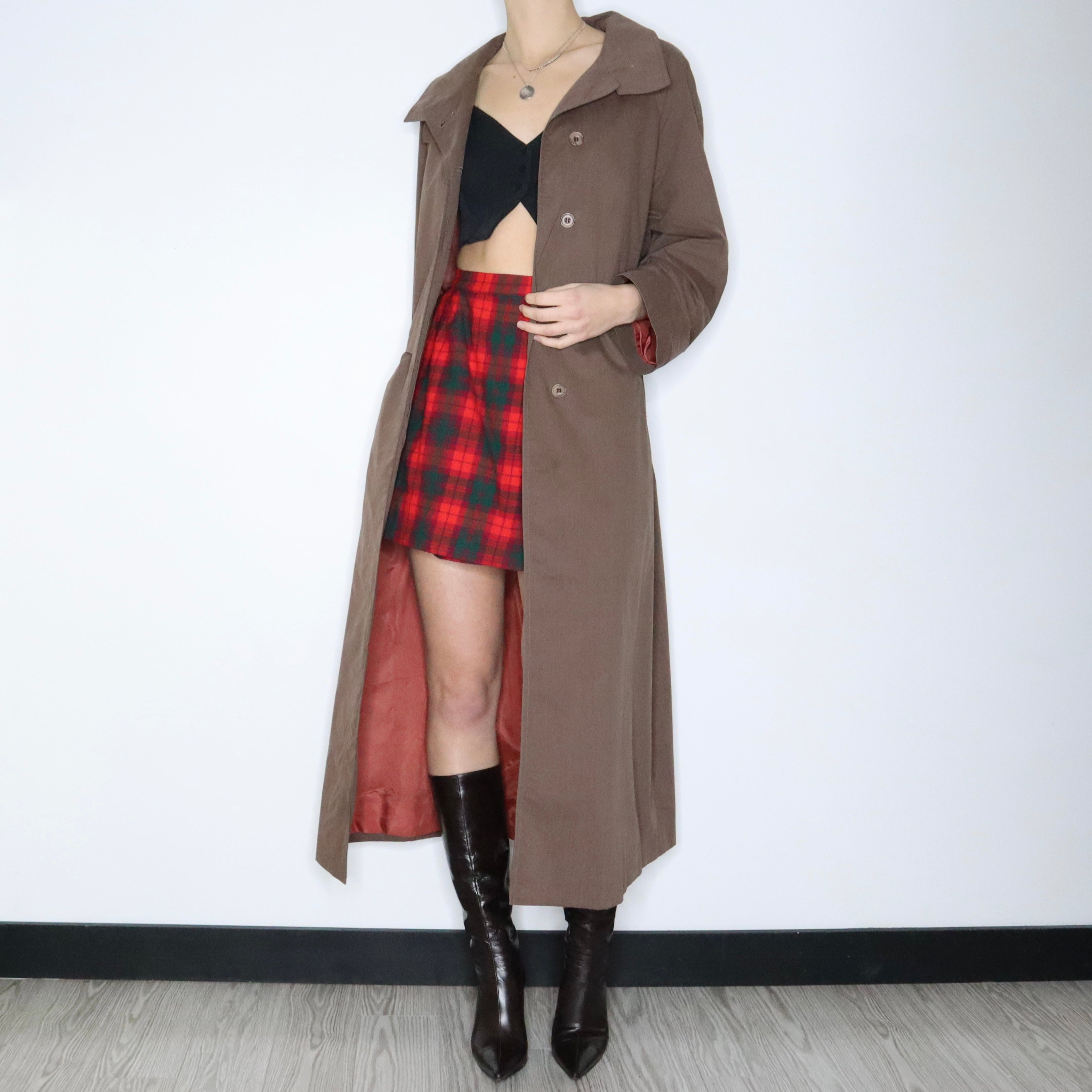 90s AQUASCUTUM Brown Trench Coat (L)