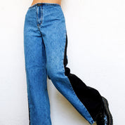 Vintage Paneled Wide Leg Jeans (M)