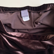 Vintage 90s brown velvet maxi skirt - S/M
