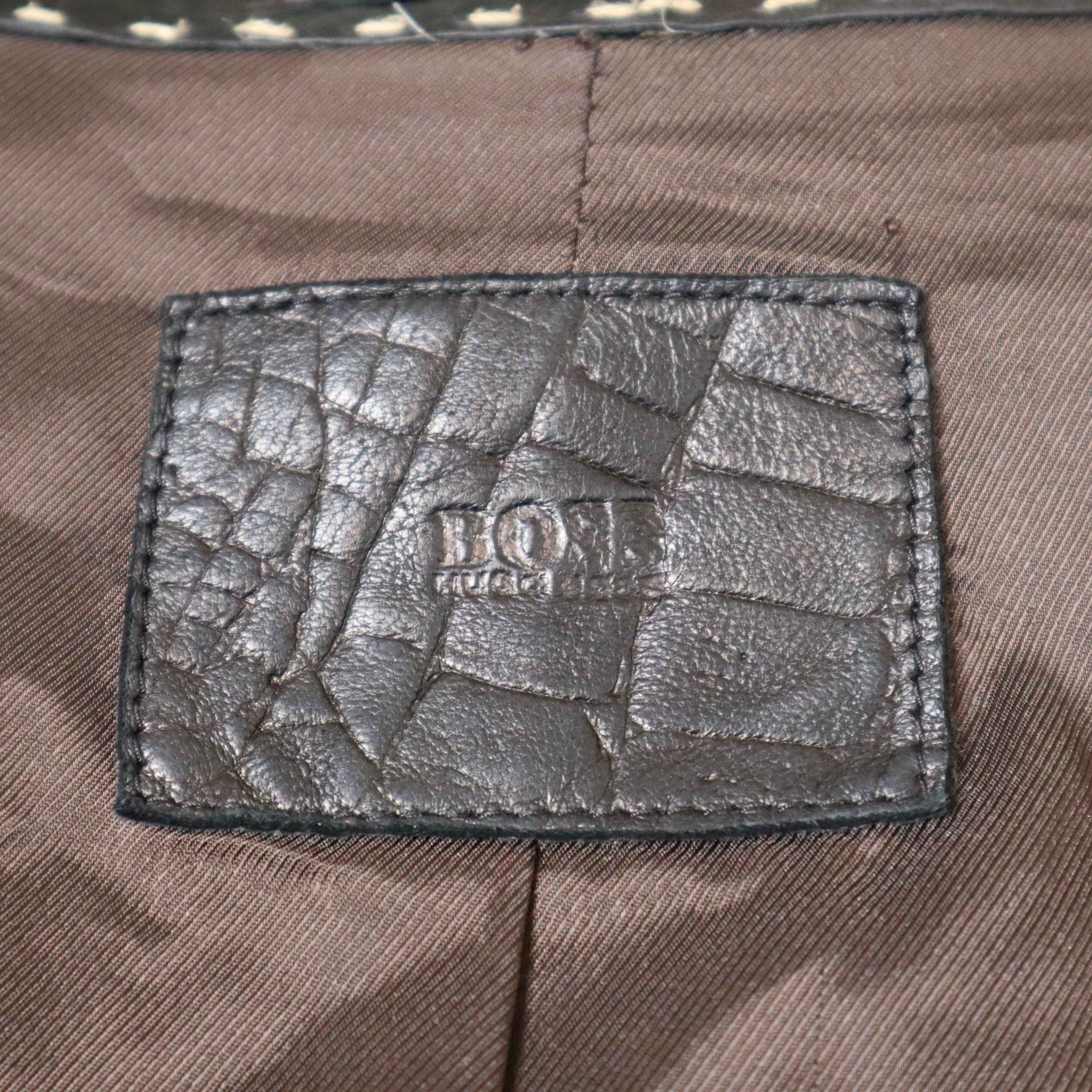 Y2K HUGO BOSS Black Leather Vest (L)