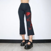 Black Flared Dragon Capris (Small)