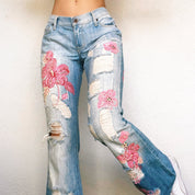 Distressed Floral Guess Jeans