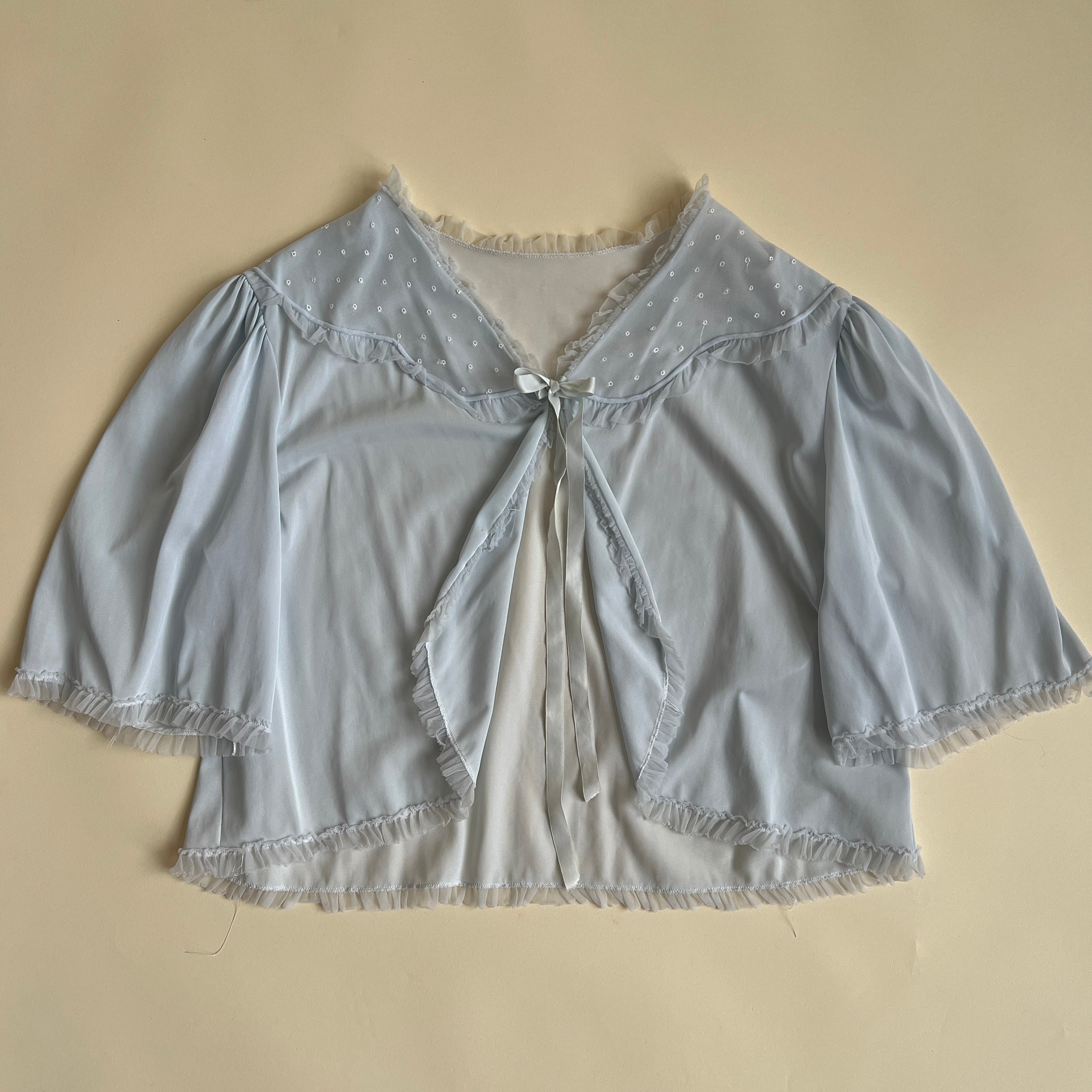 Vintage 50s baby blue bed jacket