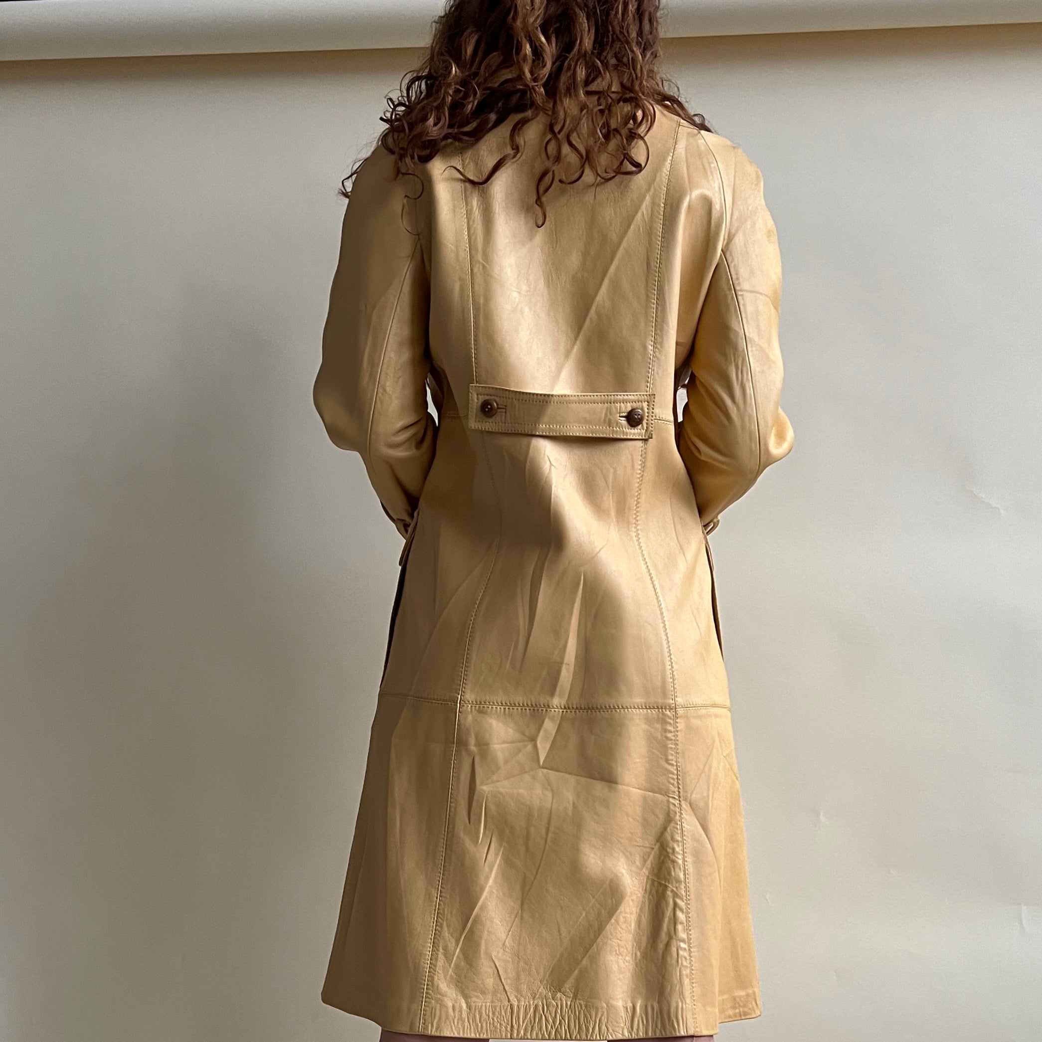 Vintage Spanish leather trench coat - XL