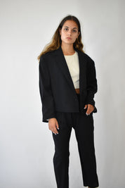 Pinstripe Cropped Blazer