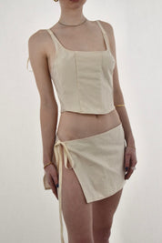 Canvas Corset + Miniskirt Set
