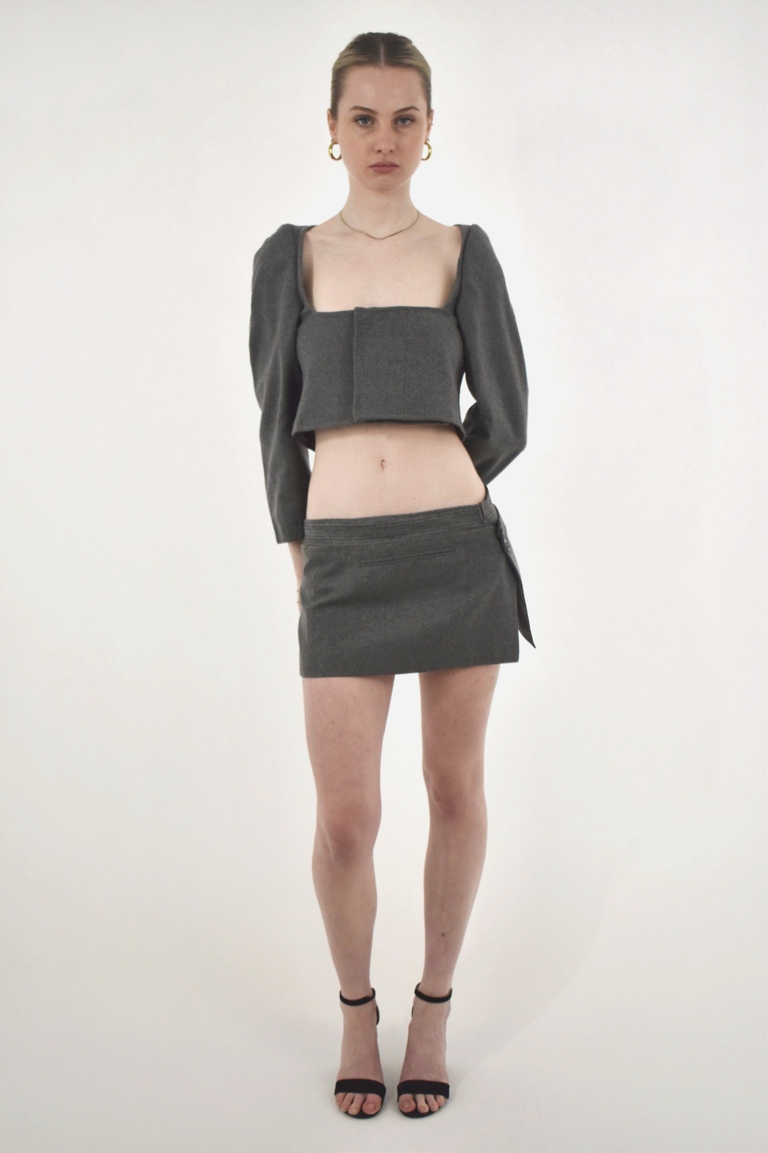 Misty Grey Blazer Set (XS)