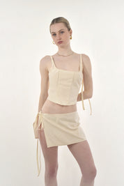 Canvas Corset + Miniskirt Set