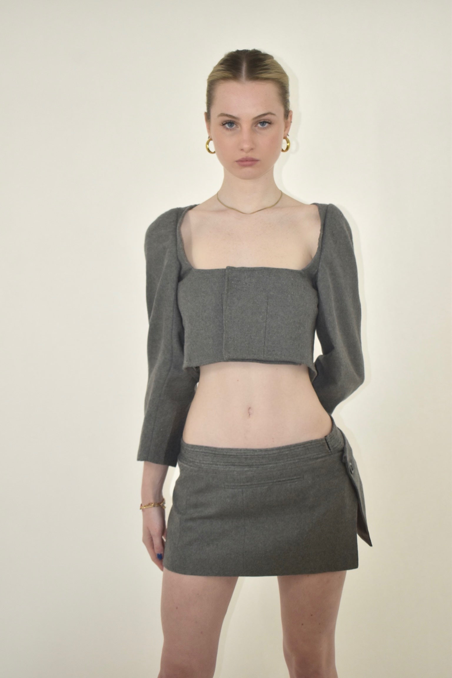 Misty Grey Blazer Set (XS)