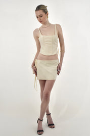 Canvas Corset + Miniskirt Set