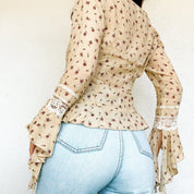 Lacy Beige Floral Top
