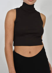 Sleeveless Turtleneck Crop