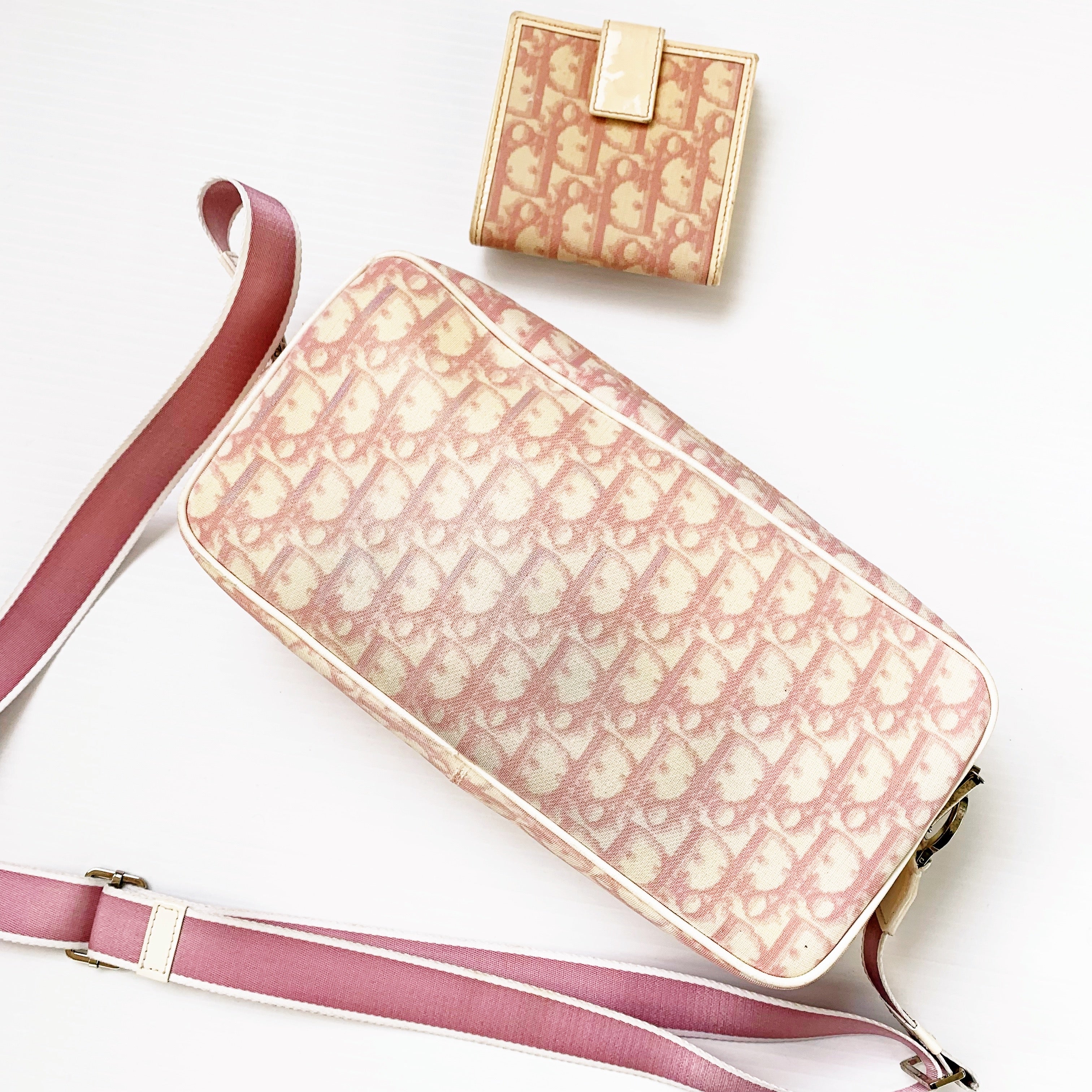 Vintage Pink Dior Trotter + Wallet