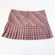 Blush Pink Plaid Mini Skirt