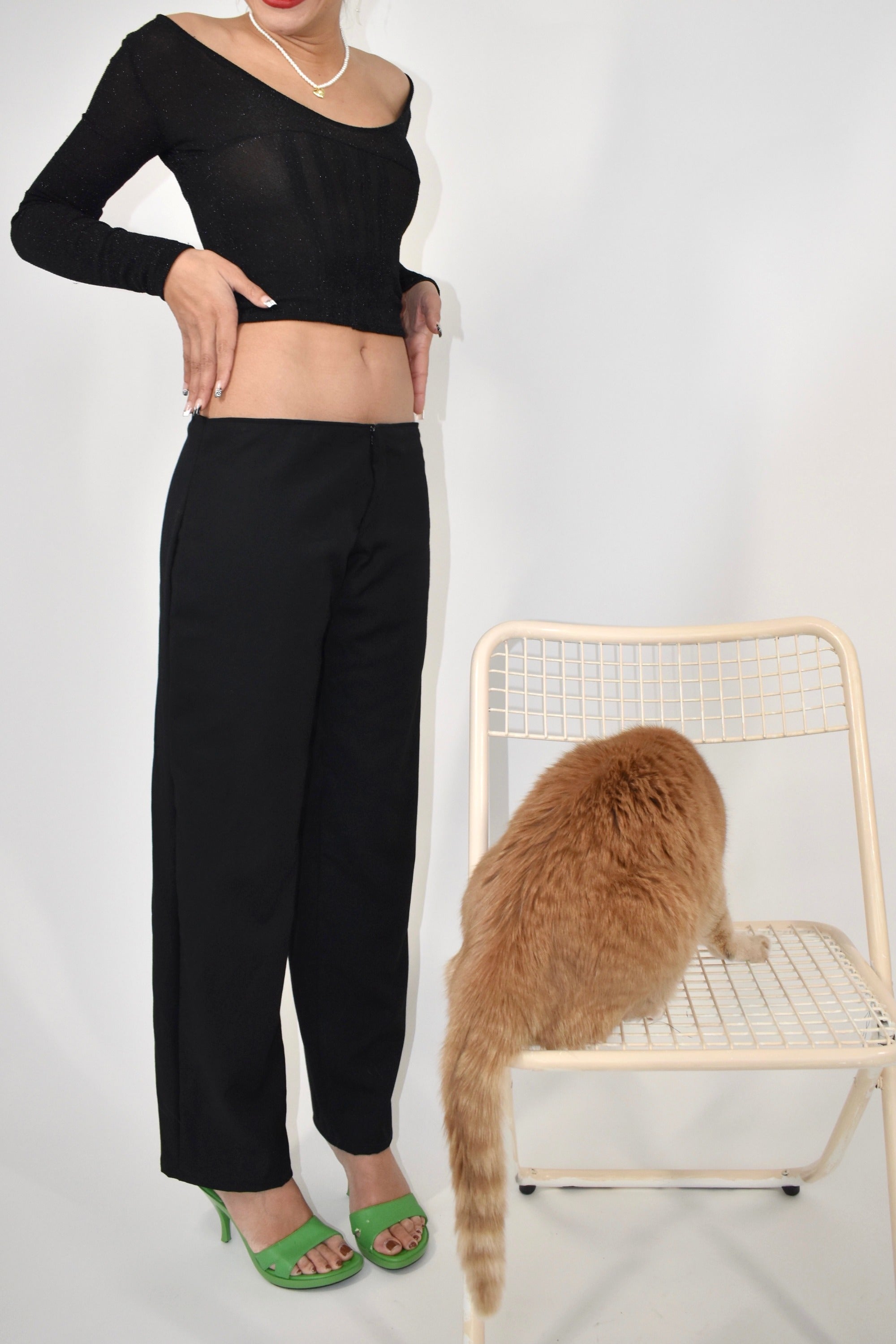 Low Waisted Black Pants
