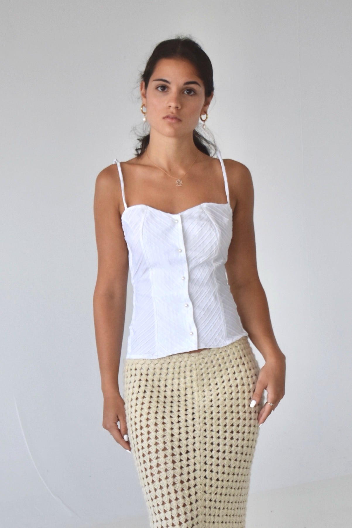Pearl Button Tank Top