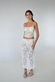 White Lace Two-Piece Set